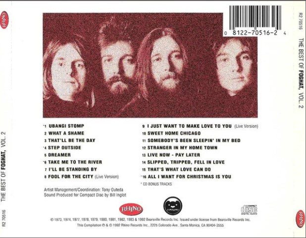 Best of Foghat Vol 2 Back